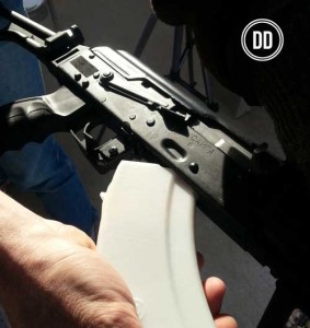 Printed AK47 magazine designed and printed on a 3D printer by Defense Distributed. Photo: Defense Distributed