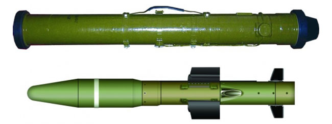 Corsar guided missile and container. Photo: LUCH