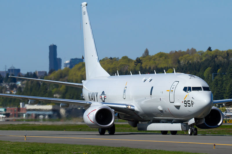 Boeing and Raytheon companies are testing the Littoral Surveillance Radar System (APS-149 LSRS) on the Boeing P-8A. The Poseidon will carry the Advanced Airborne Sensor, an enhanced version of the APS-149. Photo: Russell Hill
