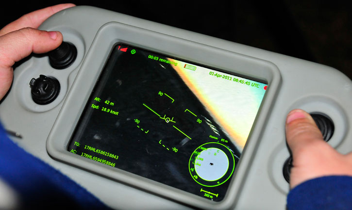 In addition to autonomous missions Skate's flight can also be controlled by the operator, using the hand held monitor. Photo: Aurora