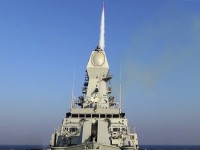 Two Barak 8 LRSAM interceptors were launched earlier today on a successful intercept test, conducted on board the Indian Navy P15A destroyer, INS Kolkata. Photo: Indian Navy