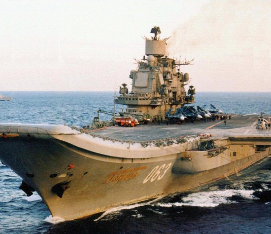 Russian Navy aircraft carrier Admiral Kuznetsov.