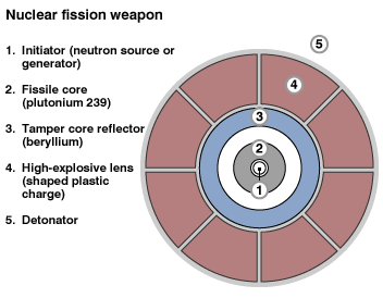 Schematic view of a nuclear fission device.
