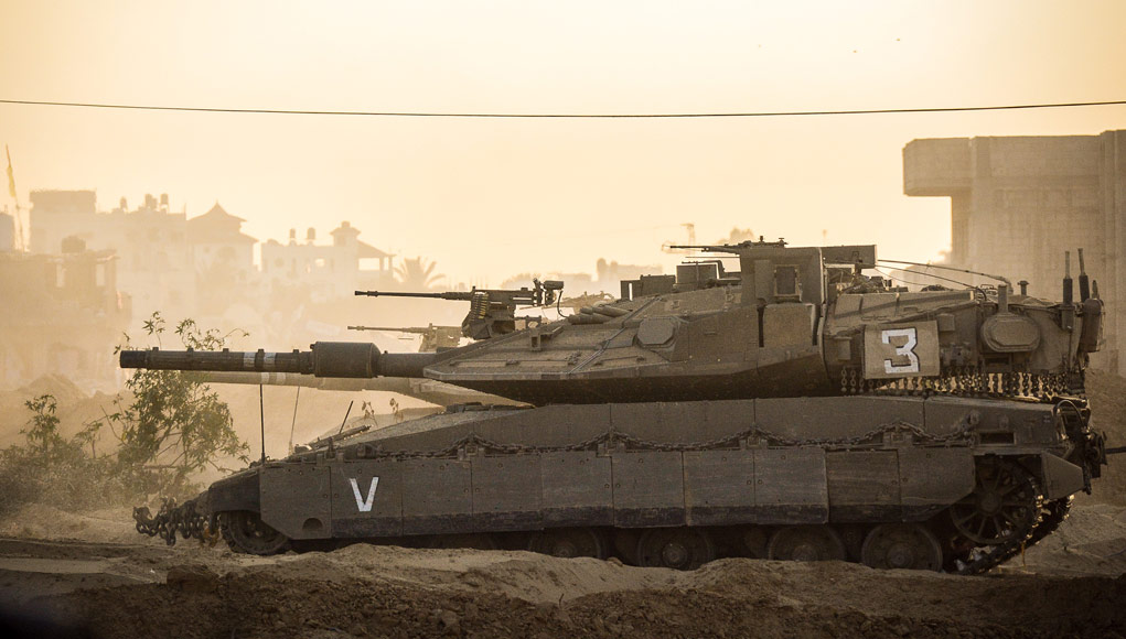 Merkava Mk4 with Trophy Active Protection System seen in Gaza - July 2014. Photo: IDF Spokesman 
