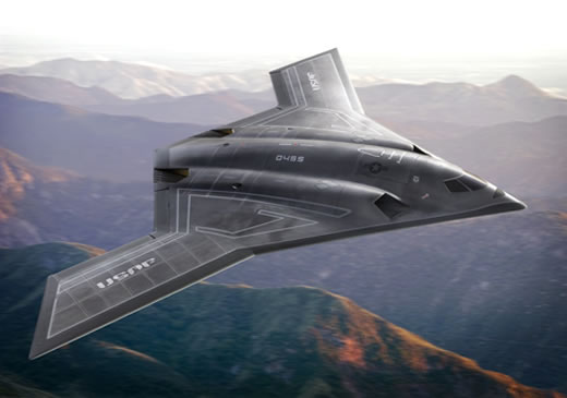The next generation bomber designed by Boeing and Lockheed Martin will have a 'global reach' operating as a piloted or an unmanned platform, on nuclear or conventional attack missions. Photo: Boeing
