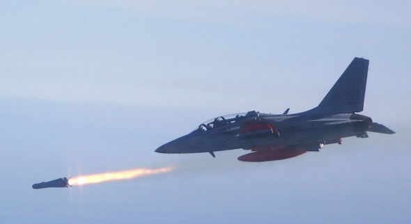 TA-50 launches an AGM-56 Maverick missile