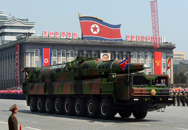 The KN-08 Limited Range Intercontinental Ballistic Missile (LR-ICBM) developed by North Korea. Photo: Getty Images