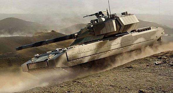 An artist concept view of the new Russian tank.
