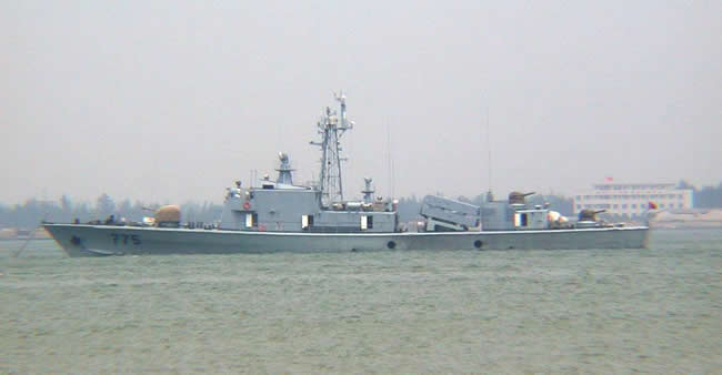 The Chinese People's Liberation Army Navy (PLAN) is operating several Houjian Class fast missile boats.