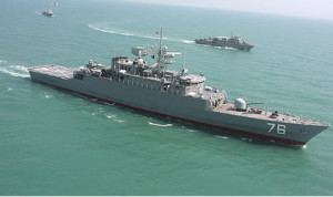 The lead ship of the Moudge class - IRI Jamaran light missile frigate