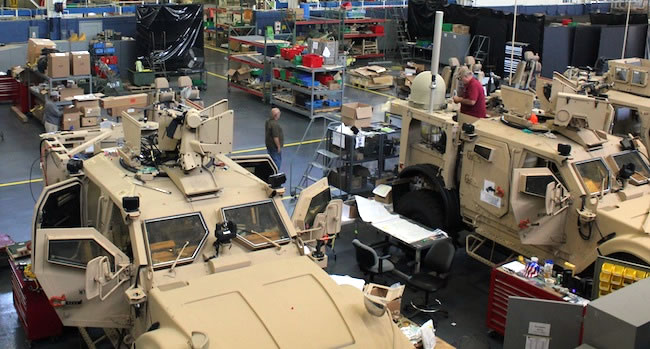 Two of the first five prototypes undergoing installation and testing at the Prototype Integration Facility at the U.S. Army Tank Automotive Research, Development and Engineering Center. These "super configuration" M-ATVsare equipped with Capability Set 13 (CS 13) assets. CS 13 is the first integrated group of networked technologies - radios, sensors and associated equipment and software - that will deliver an integrated voice and data capability throughout the entire Brigade Combat Team formation, from the brigade commander to the dismounted soldier.