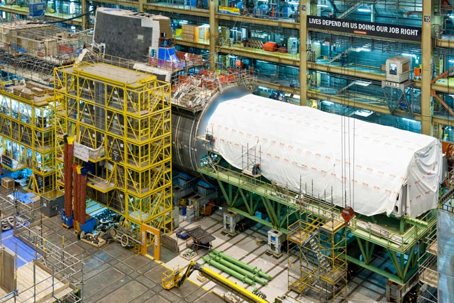 Fourth Astute class submarine, Audacious, under construction in the Devonshire Dock Hall