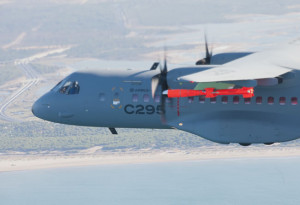 In July 2012 the C295 maritime patrol aircraft was first demonstrated in a potential armed configuration, flying with an instrumented Marte MK2/S anti-ship missile under its left wing.