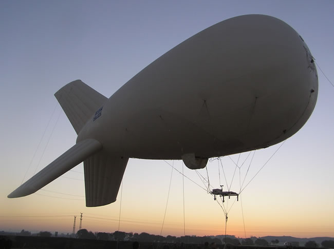 Airstar aerostat system elevated on a test mission without a payload. Photo: RAFAEL