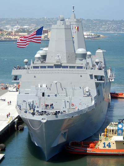 The San Antonio-class amphibious transport dock ship USS San Diego (LPD 22). U.S. Navy photo by Mass Communication Specialist 1st Class Denny Cantrell
