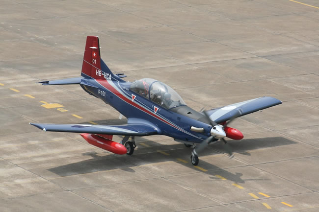 One of the two Pilatus PC-7 MkII that arrived in India last week.