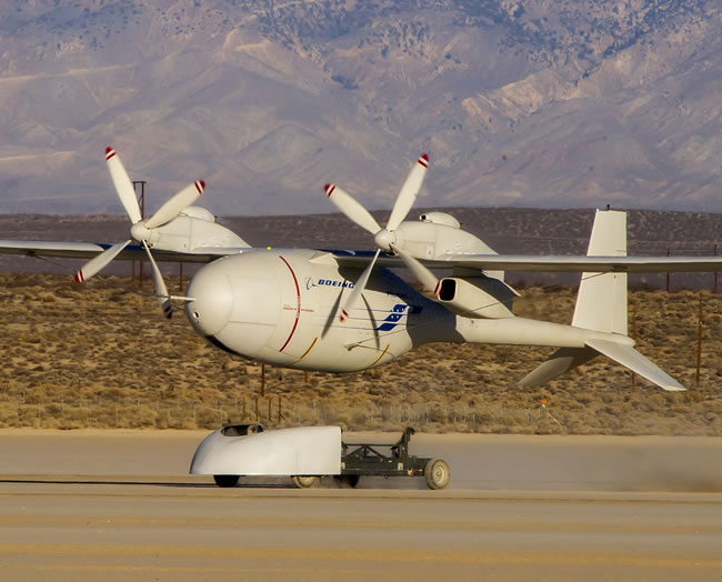 Boeing’s liquid hydrogen-powered Phantom Eye unmanned airborne system completed its second flight Feb. 25, 2013