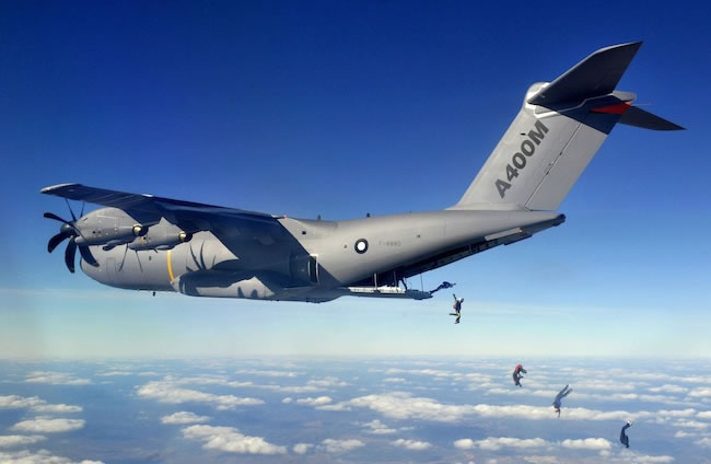 A400M is a high-speed transport aircraft powered by four turboprop engines.  It  is designed to meet the harmonised needs of European NATO nations and which equally fulfils the requirements of other air forces around the world. Photo: Airbus