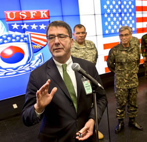 Deputy Defense Secretary Ash Carter met with members of South Korean President Park Geun-hye’s new administration, and with U.S. military and diplomatic officials. Photo: USFK