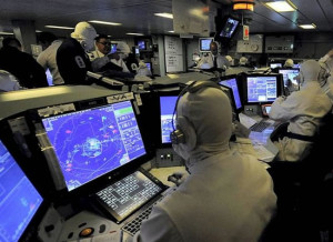 Command and control center of HMS Diamond. Photo: MOD, Crown Copyright 