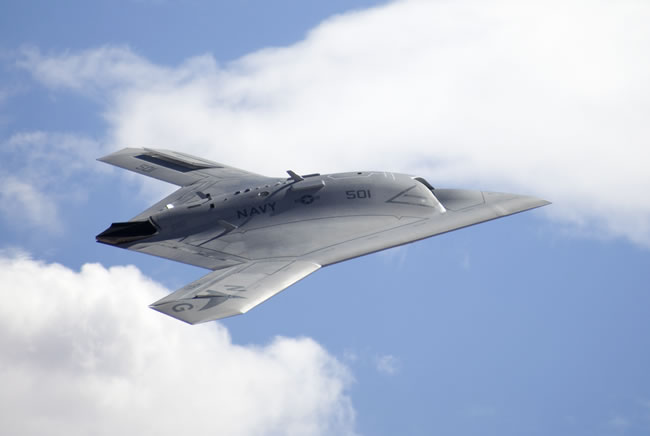 Northrop Grumman X-47B Unmanned Combat Air System selected by the US Navy to demonstrate carrier operations of an unmanned aircraft. Photo: Northrop Grumman