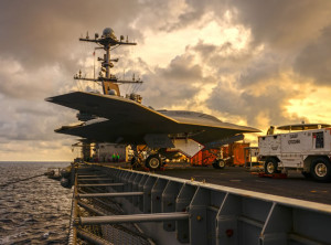 In December 2012 Northrop Grumman and the U.S. Navy conducted deck handling trials of the X-47B Unmanned Combat Air System aboard the USS Harry S. Truman (CVN-75). Trials were designed to demonstrate the aircraft's ability to integrate smoothly with carrier operations. Photo: Northrop Grumman