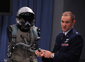 The current backup oxygen system requires manual activation. ABOS will enable automatic activation, ensuring additional oxygen flow to the pilot in case the main supply is insufficient. Photo: US Air Force 