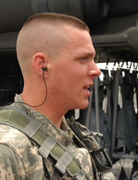 In-ear communications enhancement and Protection (CEP) devices are ised as part of the Air Warrior system. Photo: US Army