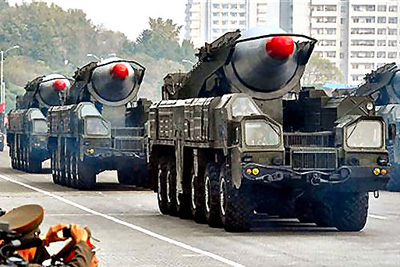 North Korean Musudan medium-range ballistic missiles on a march. Photo: AP