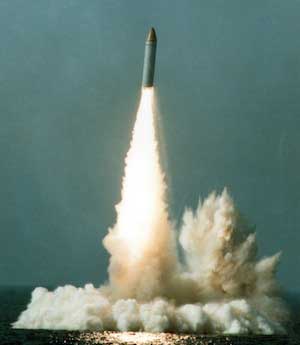 The first sea launch of the M51 SLBM. The missile is produced by EADS' Astrium division for the French Navy Strategic Force. Photo: EADS