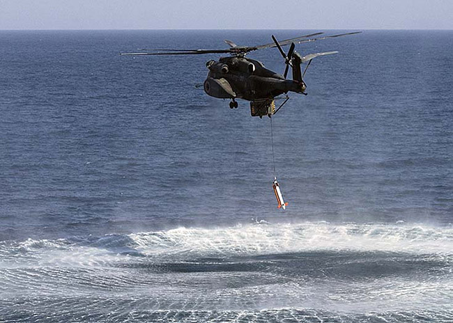 The Japanese Maritime Self-Defence Force (JMSDF) has received the first of four AQS-24A airborne mine-hunting systems (as shown in the photo above) from Northrop Grumman. Photo: Northrop Grumman