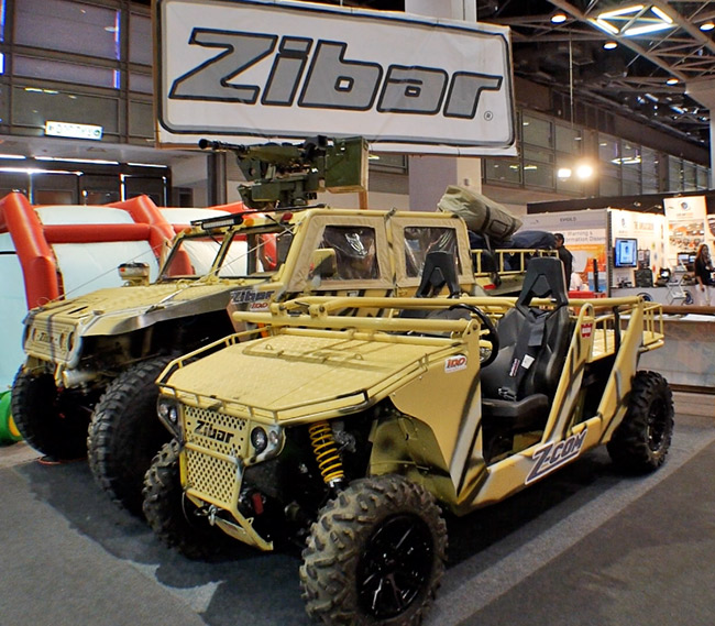 The latest Zibar variant that arrived straight from the workshop is the Z-COM an all terrain vehicle designed for special operations. Z-COM is designed with foldable flatbed and forward load surface, and collapsing roll cage, squeezing the fit snugly inside the V-22!. Three can be packed into the cargo bay of a CH-53 helicopter.