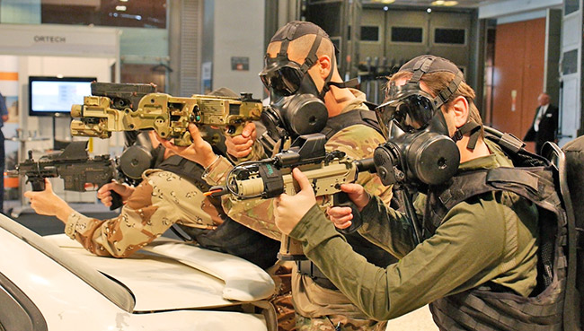 Crnershot and Gilboa APR from Silver Shadow, demonstrated with Avon's CBRN masks.