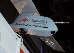 An integration of Acoustic Vector Sensor on an Unmanned Aerial Vehicle will son begin in India, under cooperation between Microflown-Avisa and an Indian military research agency.