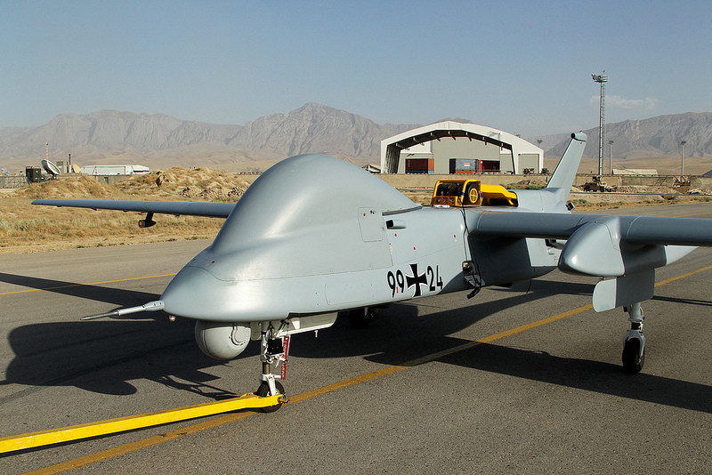 Luftwaffe German Air Force-Heron 1 UAS supporting NATo from Mazer a Sherif, Afghanistan