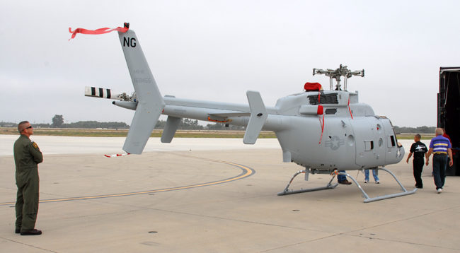 The first MQ-8C Fire Scout delivered to the Naval Air Systems Command (U.S. Navy photo by Vance Vasquez)
