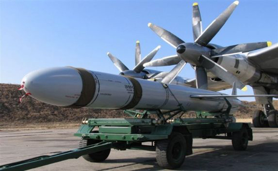 Radug Kh555 cruise missile loaded onto a Tu-95 bomber.