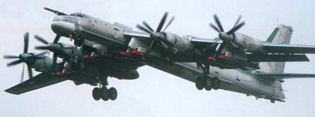 Tu-95MS carrying eight Kh101 cruise missiles on a test flight