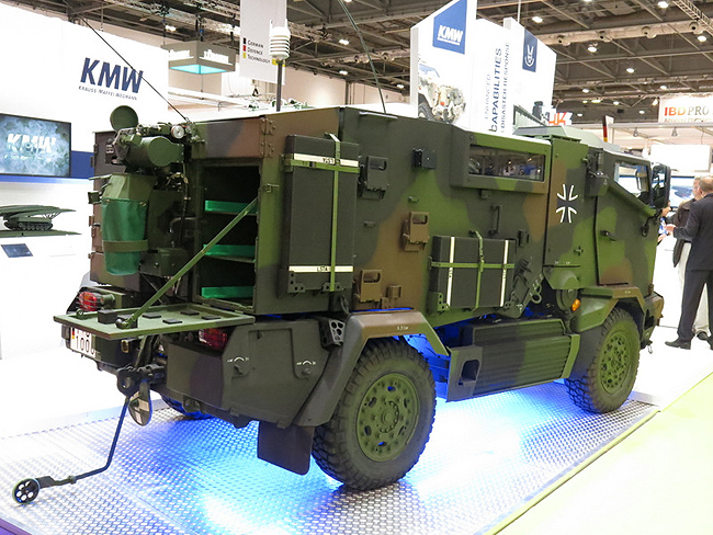 KMW displayed a CBRN Recce variant of the MUNGO specialist vehicle