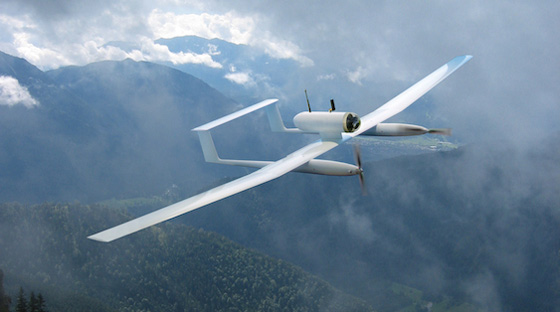 The Tracker is a short-range mini UAS/UAV with two low noise electric engines. Photo: Cassidian