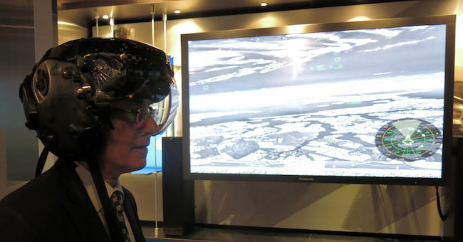 The F-35 Gen 2 helmet display provides the main flight display for the pilot. Defense-Update had an opportunity to try the helmet during a recent visit to Lockheed Martin. The system's ability to 'see through' the airplane over 360 degrees is depicted on the screen. 