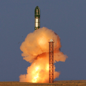 Launching an SS-18 Satan - from a silo. The NATO reporting name for this missile is 'Satan', its Russian name is 'Voyevoda'.  Photo: Vadim Savitsky, Pravda.Ru