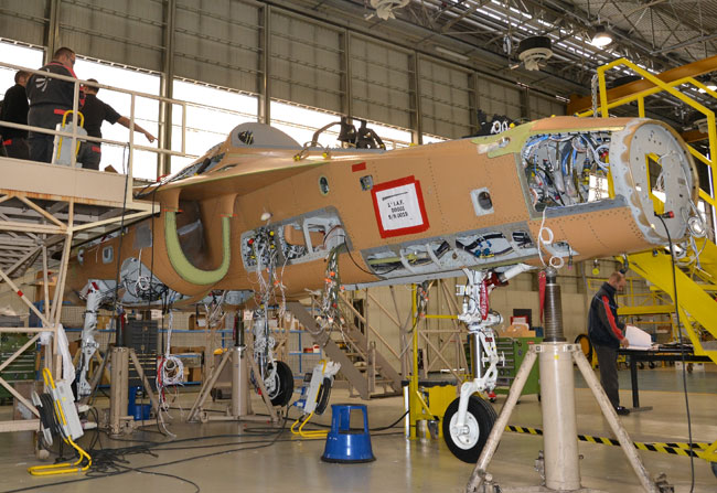 Alenia Aermacchi’s plant in Venegono has begun assembling Israel's first M-346 advanced jet trainer. Photo: Alenia