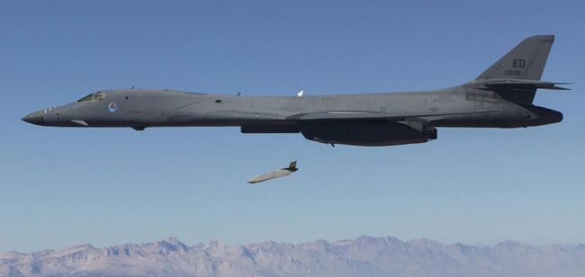 LRASM missile launched from a B-1B on its first test flight in September 2013. Photo: DARPA