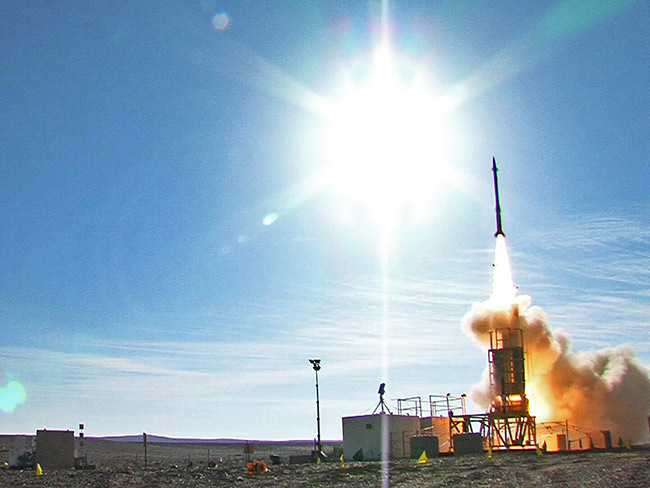 David's Sling System Stunner Missile during a intercept test at the Israeli Negev desert. Photo: U.S. MDA