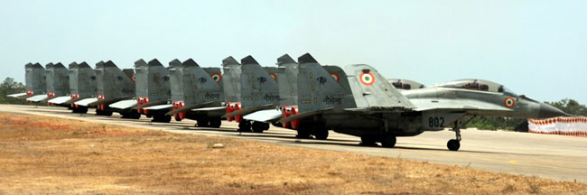 The Indian Navy has already taken delivery of eight of the carrier's MiG-29K naval fighter aircraft, which were completed before their parent ship was ready for sea. The first MiG-29K squadron INAS 303 'Black Panthers' commissioned at INS Hansa near Goa in May 2013 will support the Vikramaditya, to be based at the nearby Karwar naval base, on the western seaboard. Indian Navy
