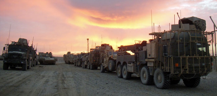 British troops from Task Force Helmand's Manoeuvre Battlgroup have completed an operation in the Helmand desert to provide a protective screen for US personnel leaving bases in the north of the province. Photo: UK MOD, Crown Copyright