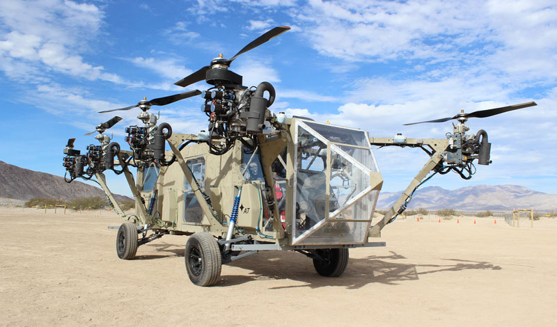 The ‘Black Knight Transformer' is based on an innovative technology pioneered by Advanced Tactics, that combines the capabilities of a rotorcraft, and an off-road vehicle. Photo: Advanced Tactics