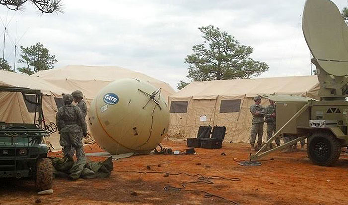 GTAR is providing this 2.4 meter inflatable antenna sphere as a deployable SATCOM replacing heavier and more complex satellite dish antennae. Photo: GTAR.