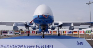 Super Heron has six hardpoints carrying external stores. The configuration displayed at the Singapore Airshow does not show weapons carried, but various sensors carried in pylons, including communications intelligence, signals intelligence and self-protection systems. Photo: Noam Eshel, Defense-Update
